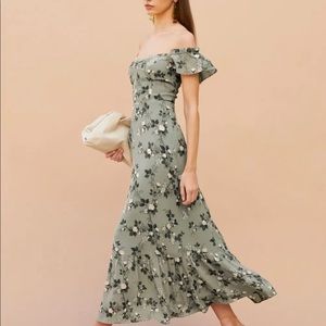 Reformation Butterfly Dress in Verde